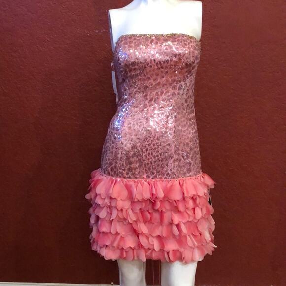 Amelia Couture # 214 Strapless Sequined Dress 6